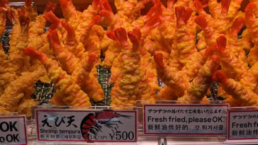 Tempura de crevettes Tempuras de crevettes croustillants lors d'un Foodie Tour à Osaka