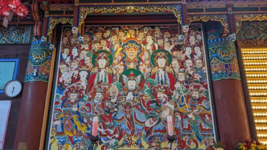 Photographier le temple au bord de la mer à Busan, Corée du sud