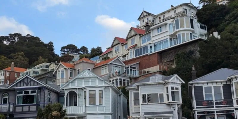 Architecture vue depuis le mont Victoria à Wellington, avec des panoramas sur la ville